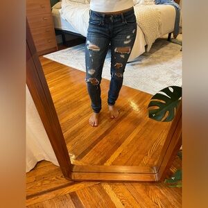 American Eagle Women’s Super Stretch Distressed Low Rise Jeans